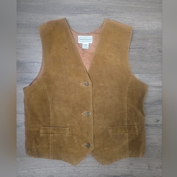 Arizona Jean Company Other - Arizone VTG 90's Leather Vest Silky Paisley Western Cowboy Farm Country Youth